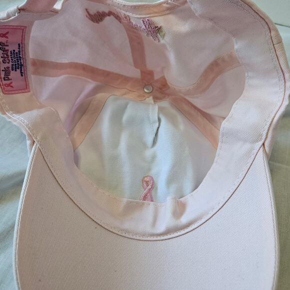 Breast Cancer Awareness Pink Stuff Baseball Cap Pink White - Picture 8 of 9